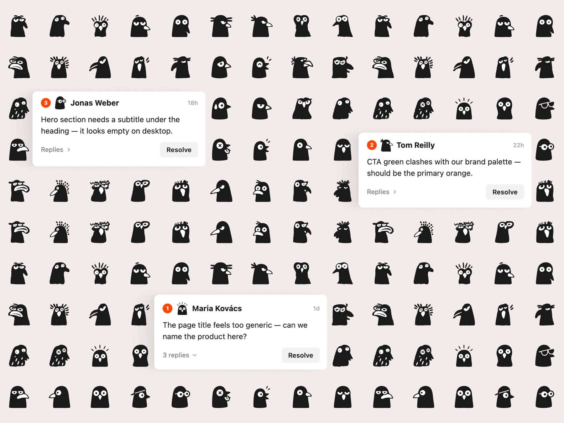 Coohoo avatar set: dozens of bird faces